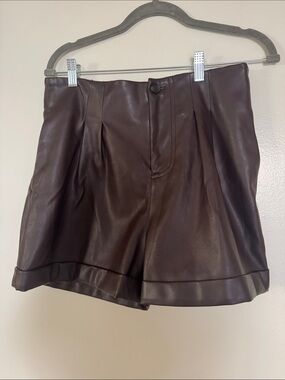 Avec Les Filles faux leather shorts